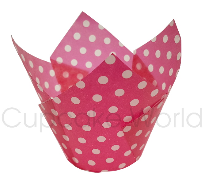 200PC CAFE STYLE HOT PINK POLKA DOTS PAPER CUPCAKE MUFFIN JUMBO 200PC CAFE STYLE HOT PINK POLKA DOTS PAPER CUPCAKE MUFFIN JUMBO